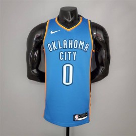 Camiseta Russell Westbrook #0 Oklahoma City Thunder Azul