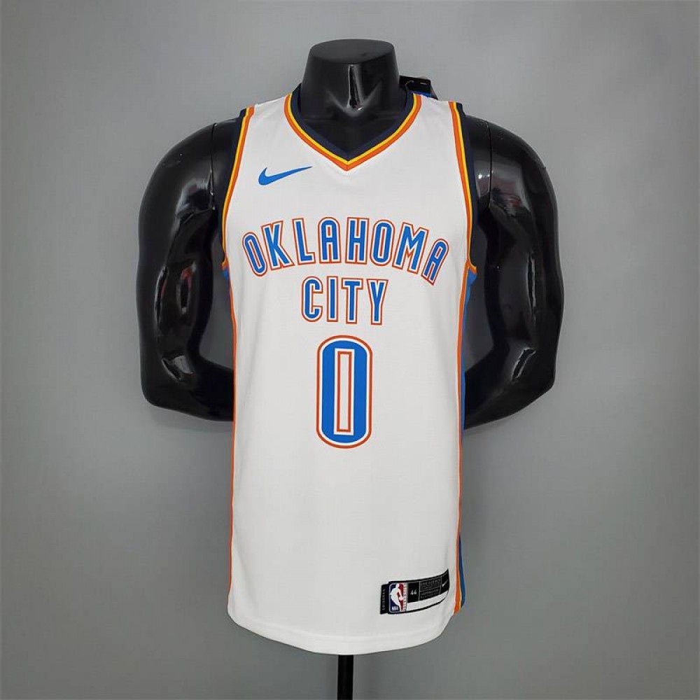 Camiseta Russell Westbrook #0 Oklahoma City Thunder Blanco Camiseta Russell Westbrook #0 Oklahoma City Thunder Blanco