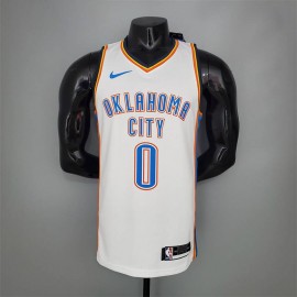 Camiseta Russell Westbrook #0 Oklahoma City Thunder Blanco