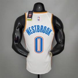Camiseta Russell Westbrook #0 Oklahoma City Thunder Blanco Camiseta Russell Westbrook #0 Oklahoma City Thunder Blanco
