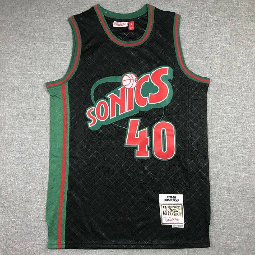 Camiseta Shawn Kemp #40 Oklahoma City Thunder Clásico Edition Negro