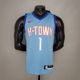 Camiseta Tracy McGrady #1 Houston Rockets 2021 City Edition Azul