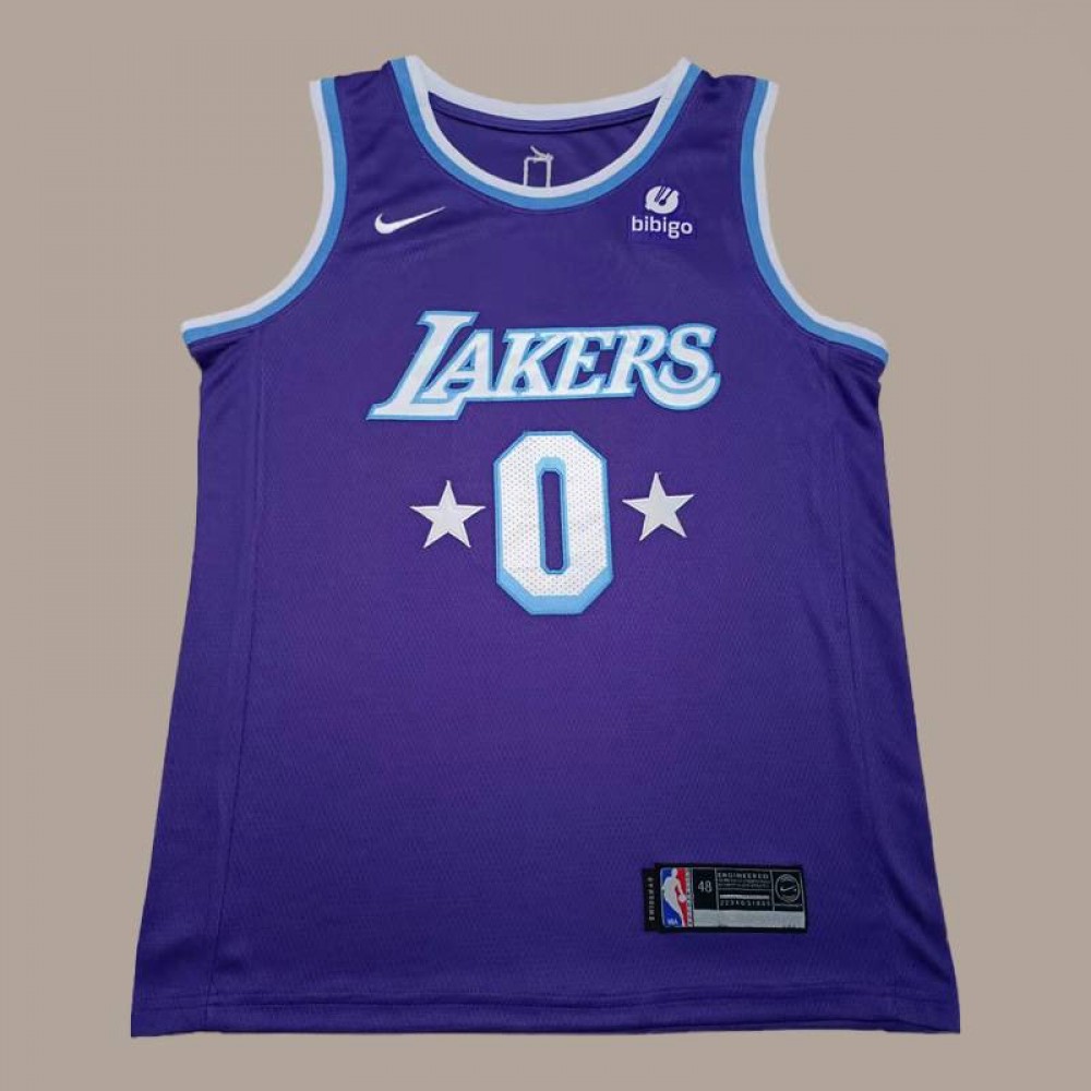 Camiseta Russell Westbrook #0 Los Angeles Lakers City Edition Púrpura Camiseta Russell Westbrook #0 Los Angeles Lakers City Edition Púrpura