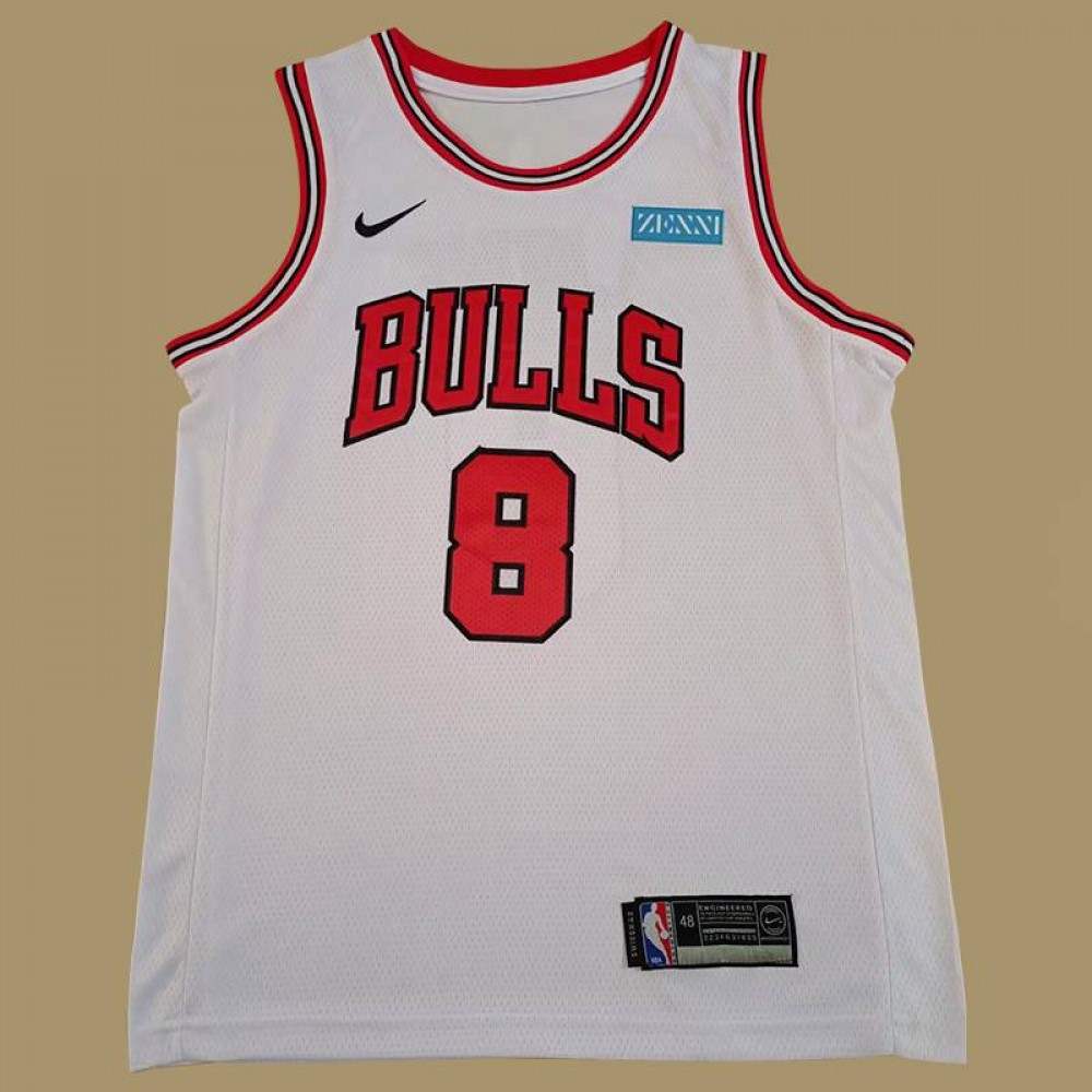 Camiseta Zach Lavine #8 Chicago Bulls Blanco Camiseta Zach Lavine #8 Chicago Bulls Blanco