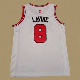 Camiseta Zach Lavine #8 Chicago Bulls Blanco Camiseta Zach Lavine #8 Chicago Bulls Blanco