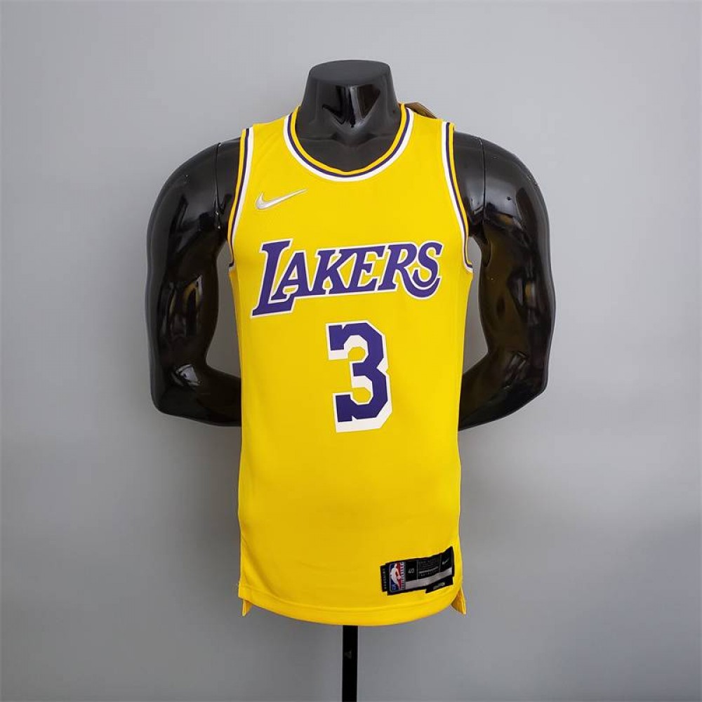 Camiseta Anthony Davis #3 Los Angeles Lakers Edición 75 Aniversario Amarillo Camiseta Anthony Davis #3 Los Angeles Lakers Edición 75 Aniversario Amarillo