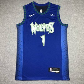 Camiseta Anthony Edwards #1 Minnesota Timberwolves 2022 City Edition Azul