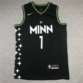 Camiseta Anthony Edwards #1 Minnesota Timberwolves City Edition Negro