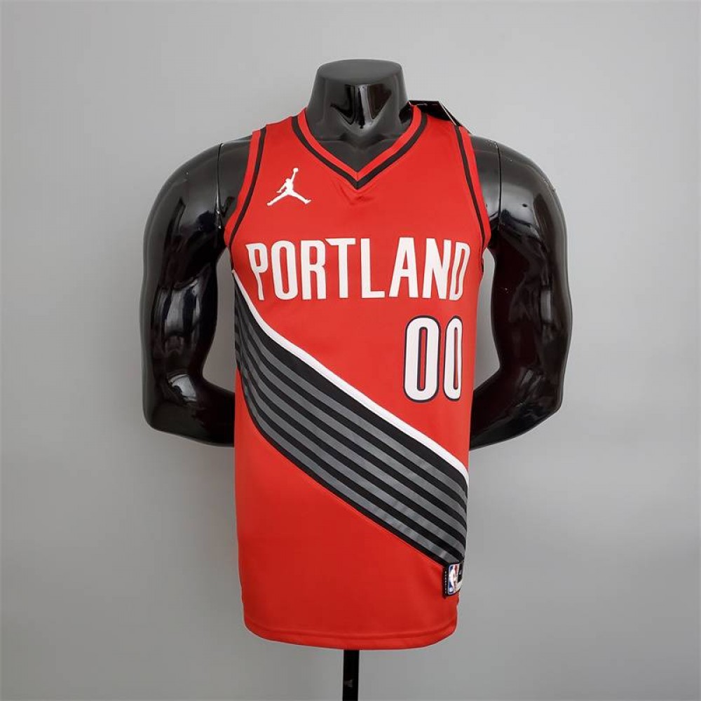 Camiseta Carmelo Anthony #00 Portland Trailblazers Edición Jordan Rojo