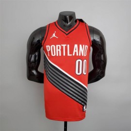 Camiseta Carmelo Anthony #00 Portland Trailblazers Edición Jordan Rojo