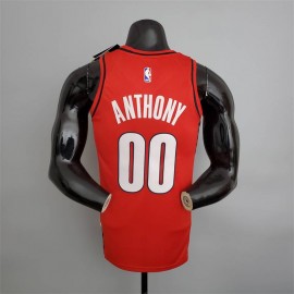Camiseta Carmelo Anthony #00 Portland Trailblazers Edición Jordan Rojo