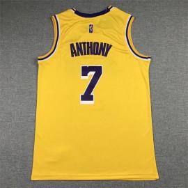 Camiseta Carmelo Anthony #7 Los Angeles Lakers Icon Nuevo Cuello Redondo Amarillo Camiseta Carmelo Anthony #7 Los Angeles Lakers Icon Nuevo Cuello Redondo Amarillo