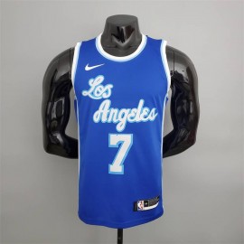 Camiseta Carmelo Anthony #7 Los Angeles Lakers Latin Night Cuello Alto Azul
