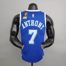 Camiseta Carmelo Anthony #7 Los Angeles Lakers Latin Night Cuello Alto Azul Camiseta Carmelo Anthony #7 Los Angeles Lakers Latin Night Cuello Alto Azul