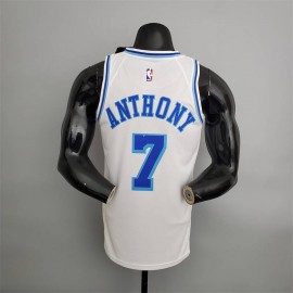Camiseta Carmelo Anthony #7 Los Angeles Lakers Latin Night Cuello Alto Blanco Camiseta Carmelo Anthony #7 Los Angeles Lakers Latin Night Cuello Alto Blanco