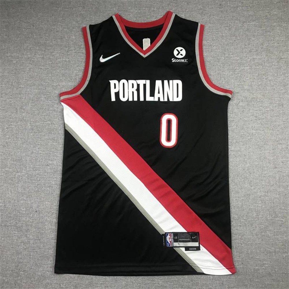 Camiseta Damian Lillard #0 Portland Trailblazers Icon Nuevo Negro Camiseta Damian Lillard #0 Portland Trailblazers Icon Nuevo Negro