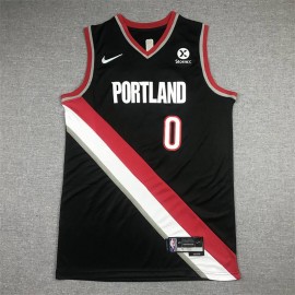 Camiseta Damian Lillard #0 Portland Trailblazers Icon Nuevo Negro