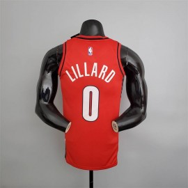 Camiseta Damian Lillard #0 Portland Trailblazers Edición Jordan Rojo