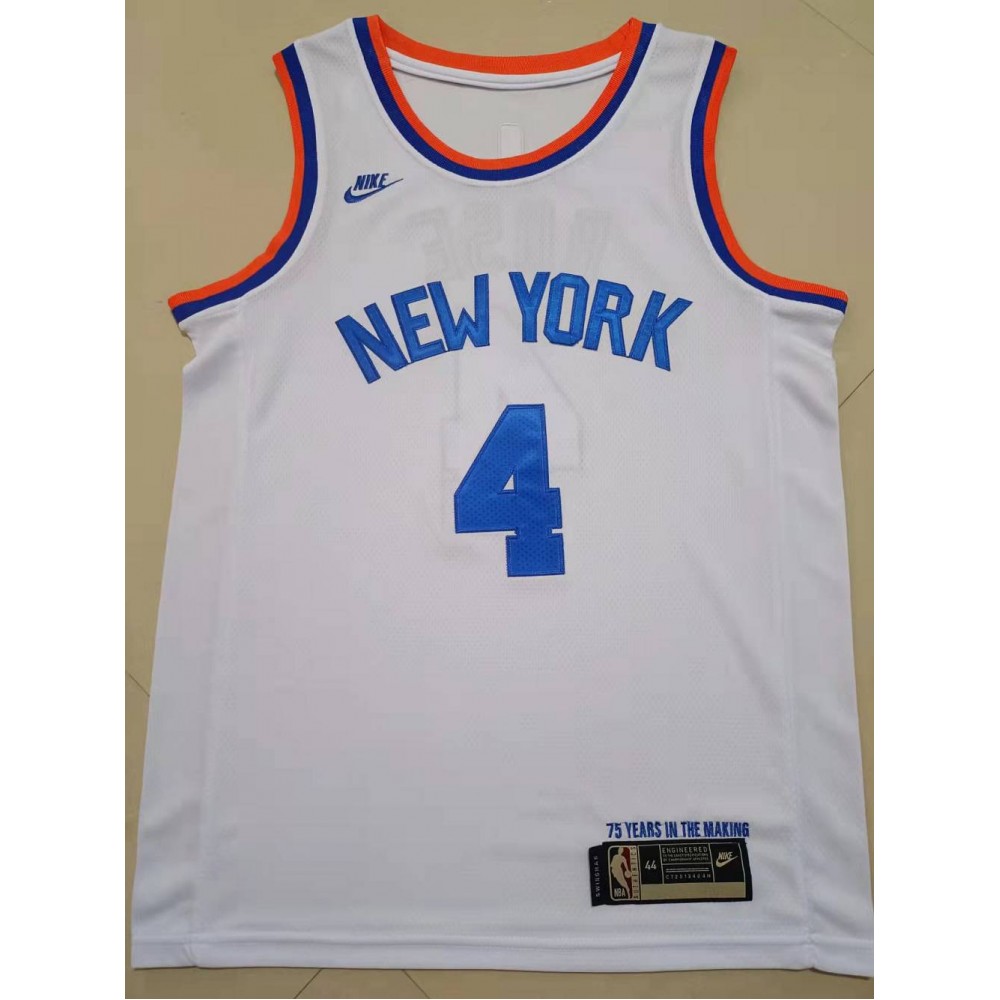 Camiseta Derrick Rose #4 New York Knicks Edición 75 Aniversario Blanco