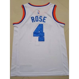 Camiseta Derrick Rose #4 New York Knicks Edición 75 Aniversario Blanco