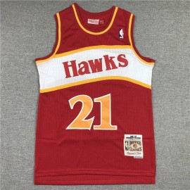 Camiseta Dominique Wilkins #21 Atlanta Hawks Icon Clásico Rojo