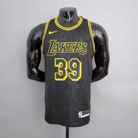 Camiseta Dwight Howard #39 Los Angeles Lakers City Edition Negro