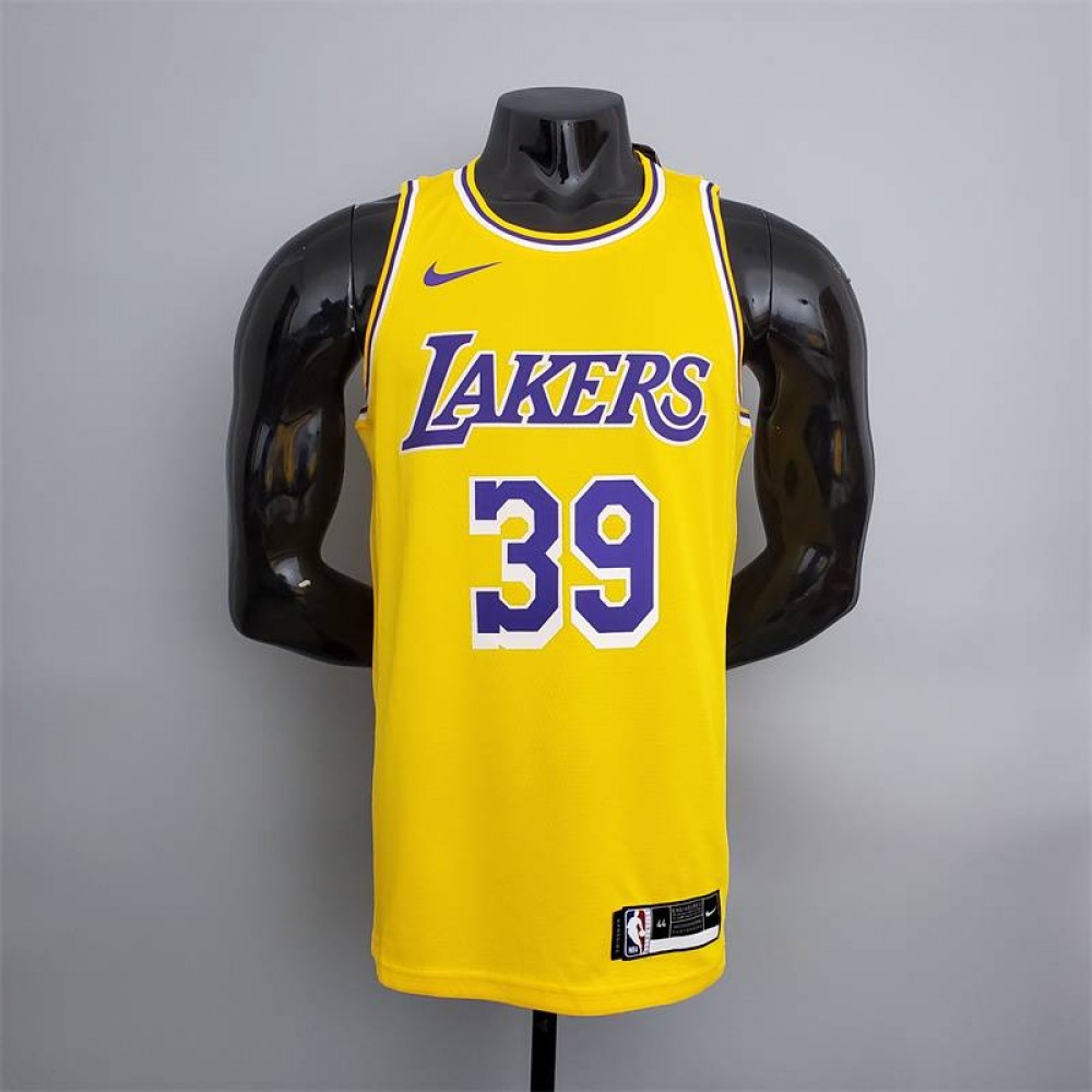 Camiseta Dwight Howard #39 Los Angeles Lakers Cuello Redondo Amarillo Camiseta Dwight Howard #39 Los Angeles Lakers Cuello Redondo Amarillo