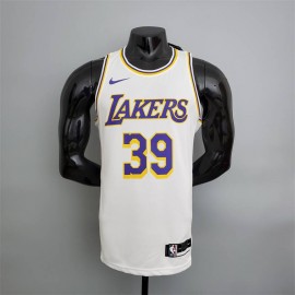 Camiseta Dwight Howard #39 Los Angeles Lakers Cuello Redondo Blanco