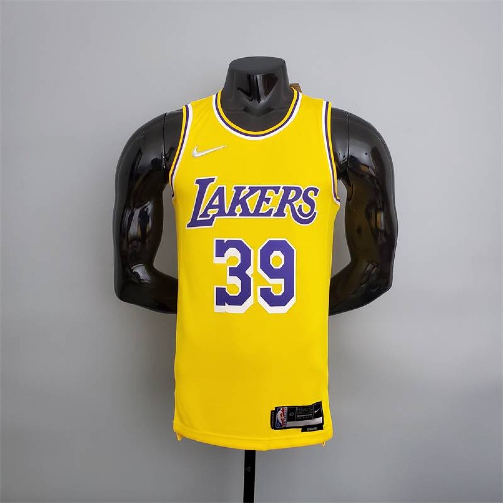 Camiseta Dwight Howard #39 Los Angeles Lakers Edición 75 Aniversario Amarillo Camiseta Dwight Howard #39 Los Angeles Lakers Edición 75 Aniversario Amarillo
