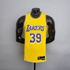 Camiseta Dwight Howard #39 Los Angeles Lakers Edición 75 Aniversario Amarillo