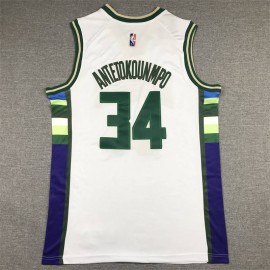Camiseta Giannis Antetokounmpo #34 Milwaukee Bucks 2022 City Edition Blanco