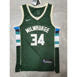 Camiseta Giannis Antetokounmpo #34 Milwaukee Bucks Edición 75 Aniversario Verde