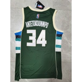Camiseta Giannis Antetokounmpo #34 Milwaukee Bucks Edición 75 Aniversario Verde Camiseta Giannis Antetokounmpo #34 Milwaukee Bucks Edición 75 Aniversario Verde