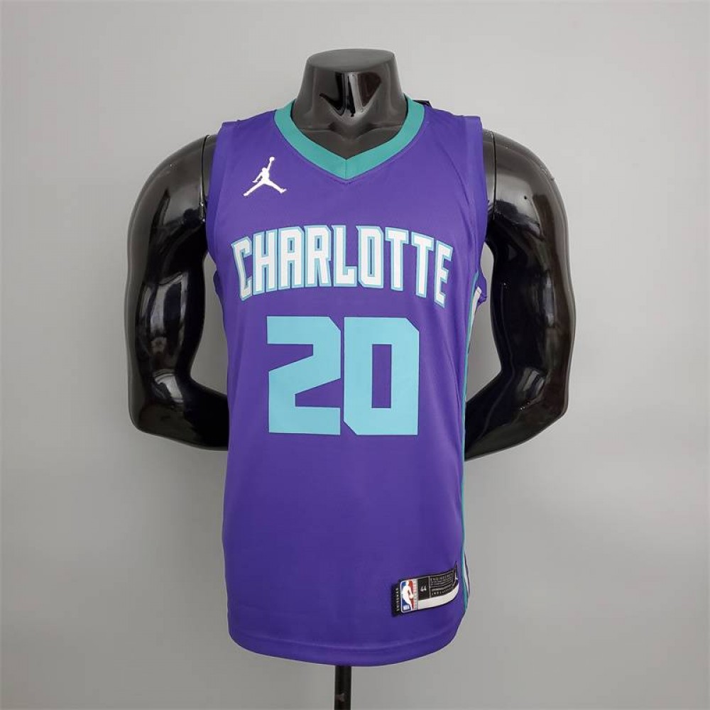 Camiseta Gordon Hayward #20 Charlotte Hornets Púrpura Camiseta Gordon Hayward #20 Charlotte Hornets Púrpura