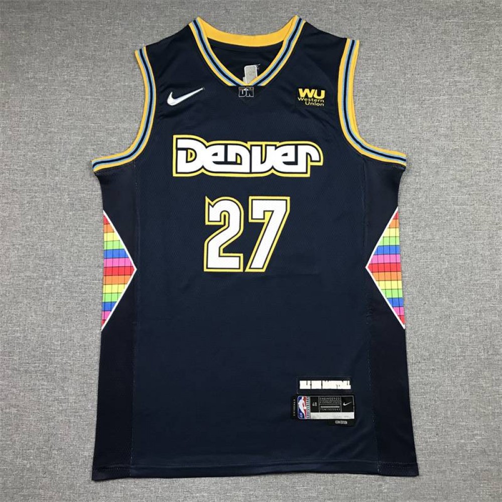 Camiseta Jamal Murray #27 Denver Nuggets 2022 City Edition Azul Oscuro Camiseta Jamal Murray #27 Denver Nuggets 2022 City Edition Azul Oscuro