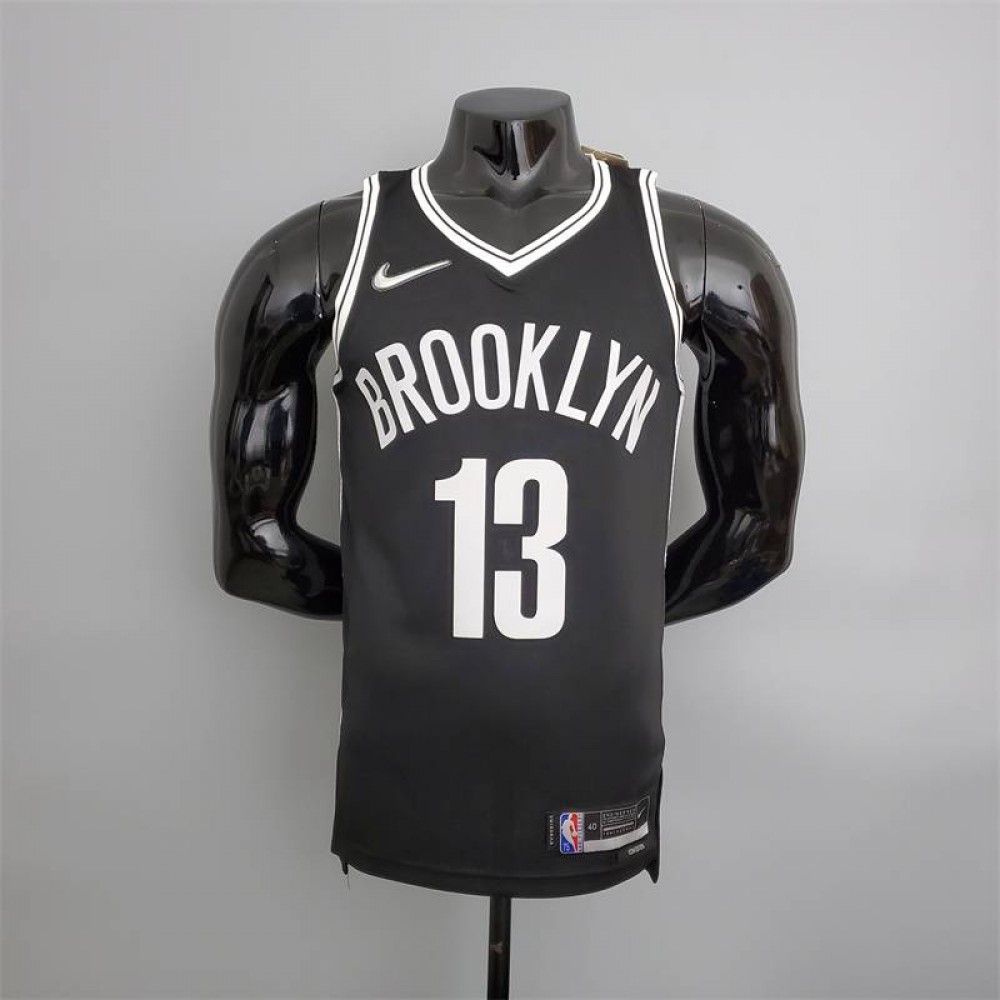Camiseta James Harden #13 Brooklyn Nets Edición 75 Aniversario Icon Nuevo Negro Camiseta James Harden #13 Brooklyn Nets Edición 75 Aniversario Icon Nuevo Negro