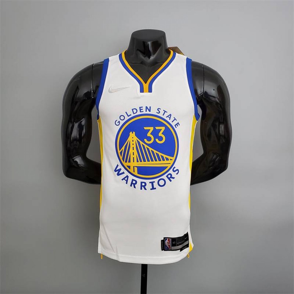 Camiseta James Wiseman #33 Golden State Warriors Edición 75 Aniversario Blanco Camiseta James Wiseman #33 Golden State Warriors Edición 75 Aniversario Blanco