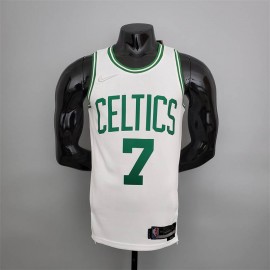 Camiseta Jaylen Brown #7 Boston Celtics 75 Aniversario Icon Nuevo Blanco