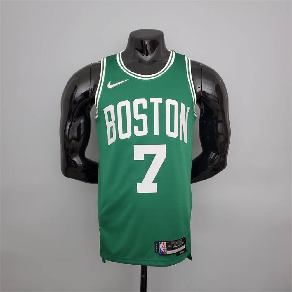 Camiseta Jaylen Brown #7 Boston Celtics 75 Aniversario Verde Camiseta Jaylen Brown #7 Boston Celtics 75 Aniversario Verde