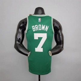 Camiseta Jaylen Brown #7 Boston Celtics 75 Aniversario Verde Camiseta Jaylen Brown #7 Boston Celtics 75 Aniversario Verde