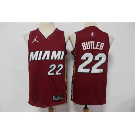Camiseta Jimmy Butler #22 Miami Heat Edición 75 Aniversario Rojo Oscuro