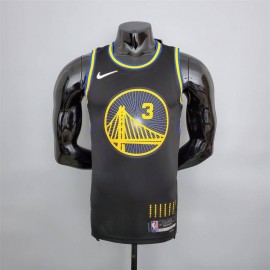 Camiseta Jordan Poole #3 Golden State Warriors 2022 Edición 75 Aniversario City Edition Negro