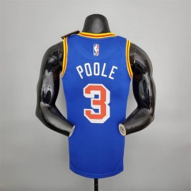 Camiseta Jordan Poole #3 Golden State Warriors Edición 75 Aniversario Clásico Edition Azul  Camiseta Jordan Poole #3 Golden State Warriors Edición 75 Aniversario Clásico Edition Azul