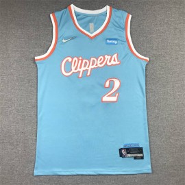 Camiseta Kawhi Leonard #2 Los Angeles Clippers 2022 City Edition Azul