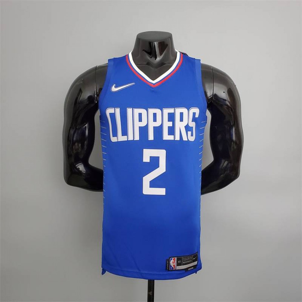 Camiseta Kawhi Leonard #2 Los Angeles Clippers Edición 75 Aniversario Azul Camiseta Kawhi Leonard #2 Los Angeles Clippers Edición 75 Aniversario Azul
