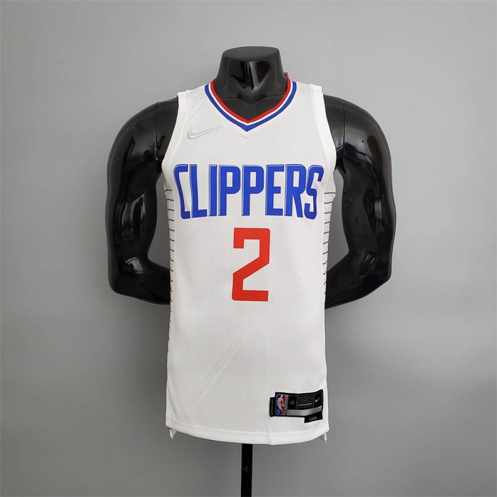 Camiseta Kawhi Leonard #2 Los Angeles Clippers Edición 75 Aniversario Blanco Camiseta Kawhi Leonard #2 Los Angeles Clippers Edición 75 Aniversario Blanco