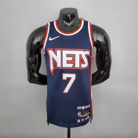 Camiseta Kevin Durant #7 Brooklyn Nets 2022 Edición 75 Aniversario City Edition Azul Real