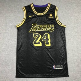 Camiseta Kobe Bryant #24 Los Angeles Lakers City Edition Icon Nuevo Anuncio Negro
