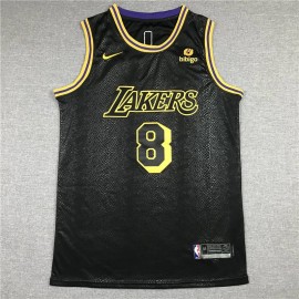 Camiseta Kobe Bryant #8 Los Angeles Lakers City Edition Icon Nuevo Anuncio Negro