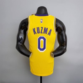 Camiseta Kyle Kuzma #0 Los Angeles Lakers Edición 75 Aniversario Amarillo Camiseta Kyle Kuzma #0 Los Angeles Lakers Edición 75 Aniversario Amarillo